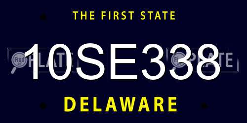 10SE338 Delaware License Plate
