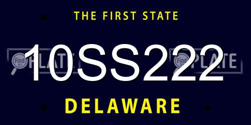 10SS222 Delaware License Plate