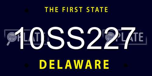 10SS227 Delaware License Plate