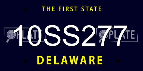 10SS277 Delaware License Plate