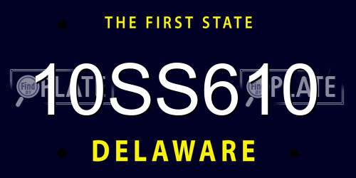 10SS610 Delaware License Plate
