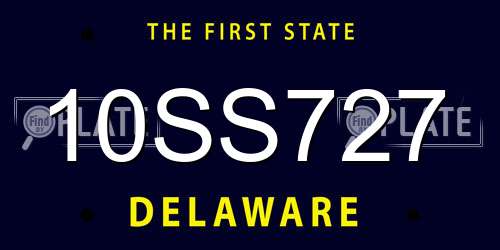 10SS727 Delaware License Plate