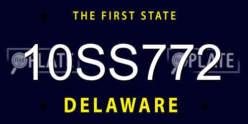 10SS772 Delaware License Plate