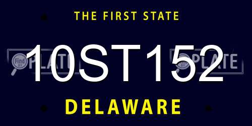 10ST152 Delaware License Plate