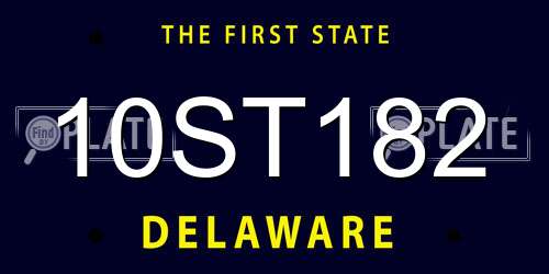 10ST182 Delaware License Plate