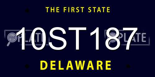10ST187 Delaware License Plate