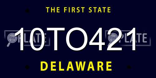 10TO421 Delaware License Plate