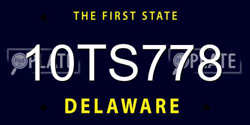 10TS778 Delaware License Plate