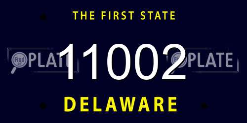 11002 Delaware License Plate