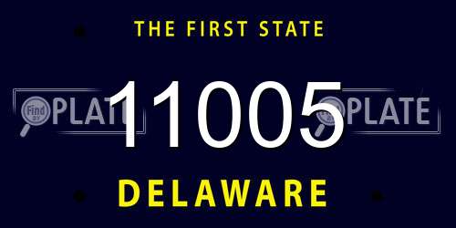 11005 Delaware License Plate