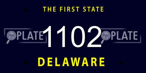1102 Delaware License Plate