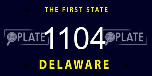 1104 Delaware License Plate