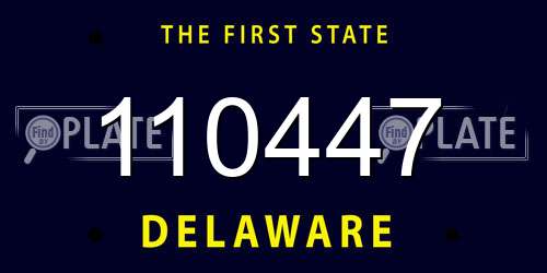 110447 Delaware License Plate