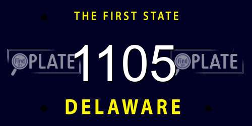 1105 Delaware License Plate