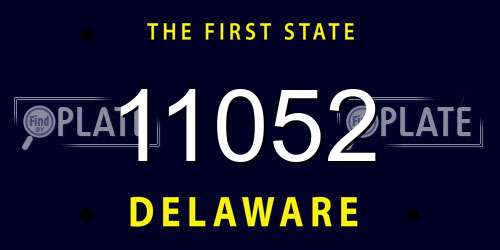 11052 Delaware License Plate