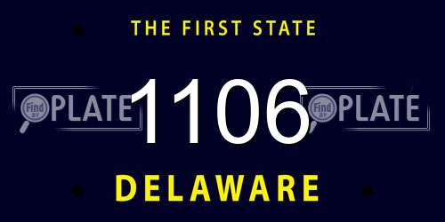 1106 Delaware License Plate
