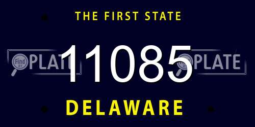 11085 Delaware License Plate