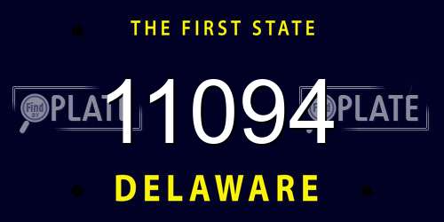 11094 Delaware License Plate