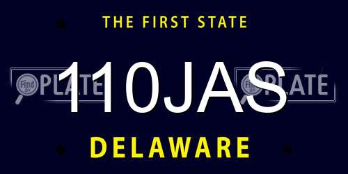 110JAS Delaware License Plate