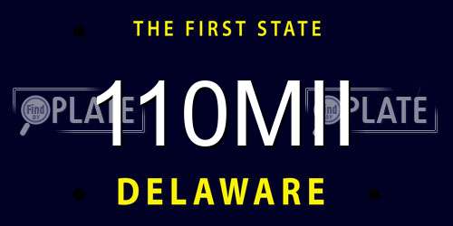 110MII Delaware License Plate
