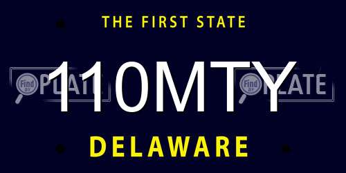 110MTY Delaware License Plate