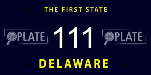 111 Delaware License Plate