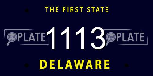 1113 Delaware License Plate