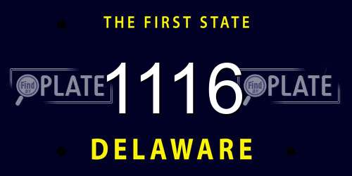 1116 Delaware License Plate