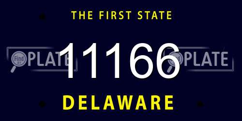 11166 Delaware License Plate