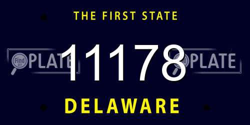11178 Delaware License Plate