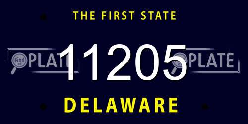 11205 Delaware License Plate
