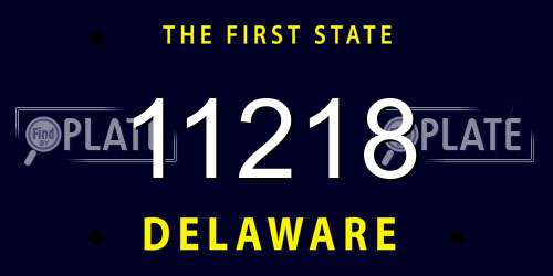 11218 Delaware License Plate
