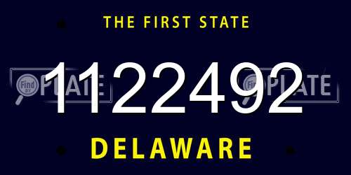 1122492 Delaware License Plate