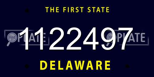 1122497 Delaware License Plate