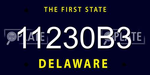 11230B3 Delaware License Plate