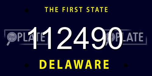 112490 Delaware License Plate