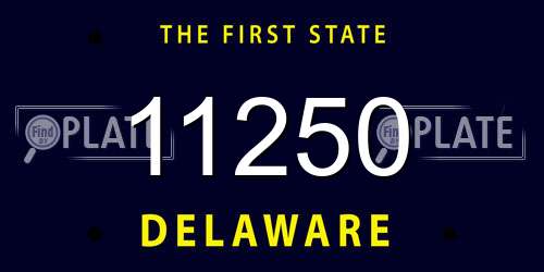 11250 Delaware License Plate