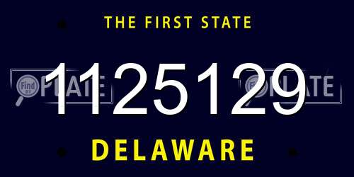 1125129 Delaware License Plate