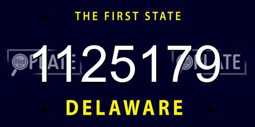 1125179 Delaware License Plate