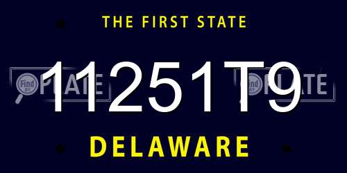 11251T9 Delaware License Plate