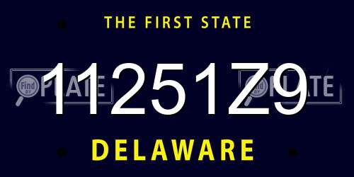 11251Z9 Delaware License Plate