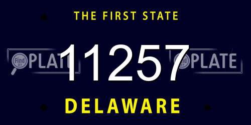 11257 Delaware License Plate
