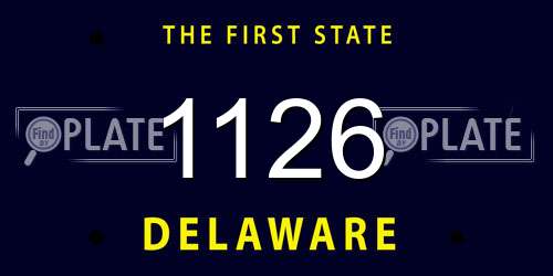 1126 Delaware License Plate