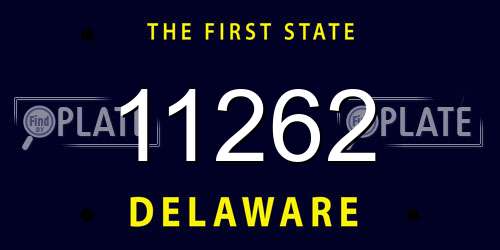 11262 Delaware License Plate