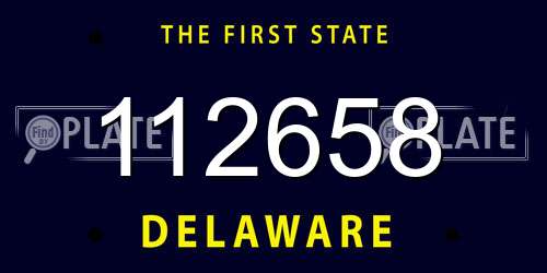 112658 Delaware License Plate