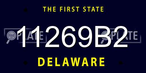 11269B2 Delaware License Plate