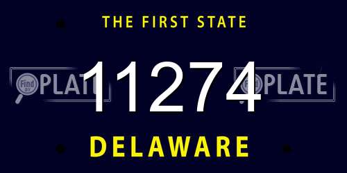 11274 Delaware License Plate
