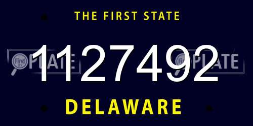 1127492 Delaware License Plate