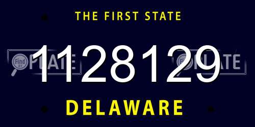 1128129 Delaware License Plate