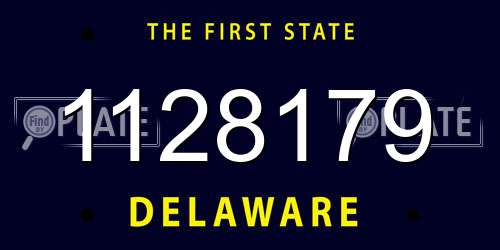 1128179 Delaware License Plate